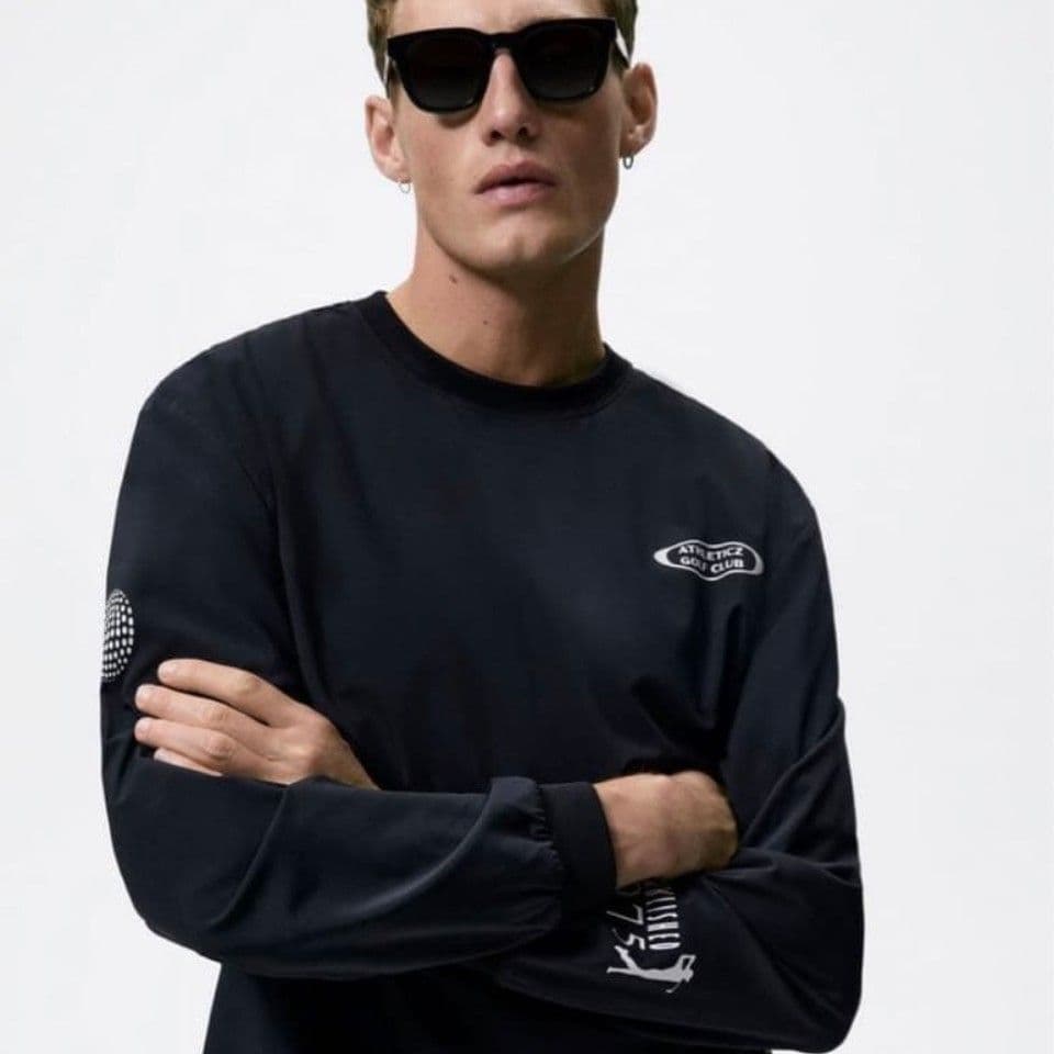 【極美品】ZARAゴルフ　クルーネックプルオーバー長袖　黒　M