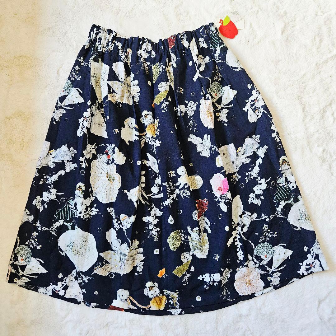 新品 フランシュリッペ ロングスカート ぬいぐるみコラージュ柄 fl5