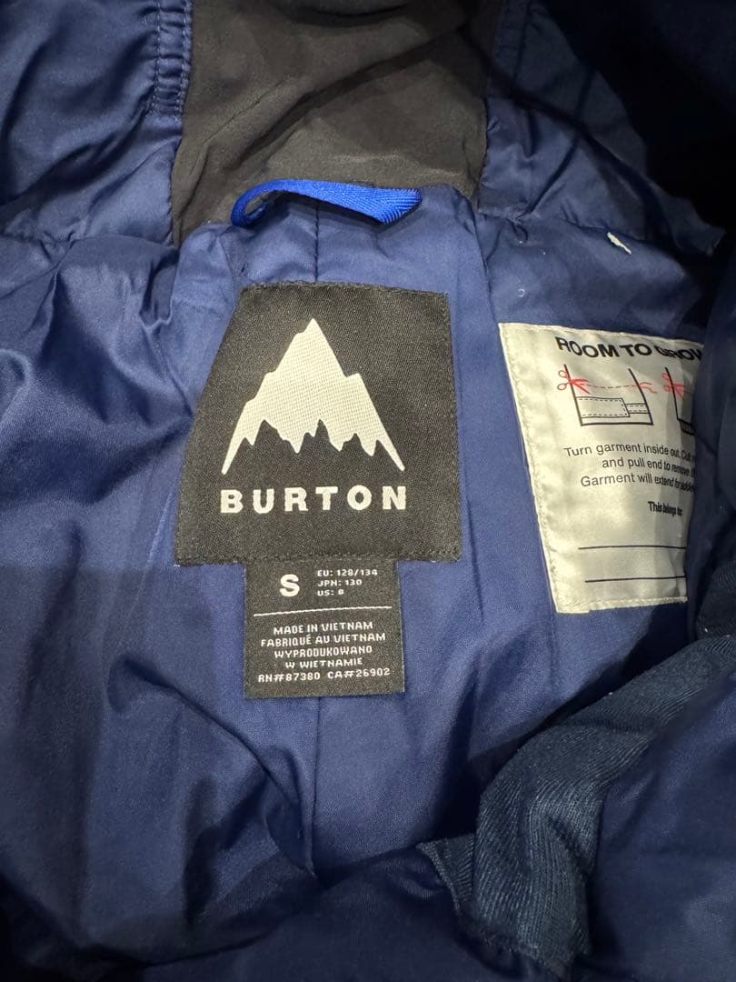 BURTON 子ども用スノーボードウェアジャケットのみ