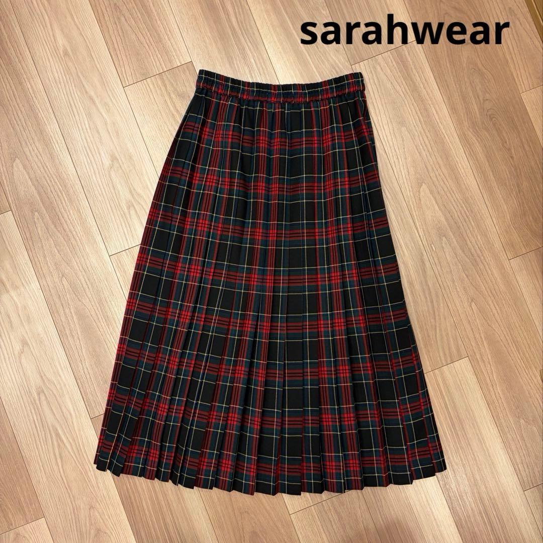 美品【サラウエア】sarahwear タータンチェック プリーツスカート