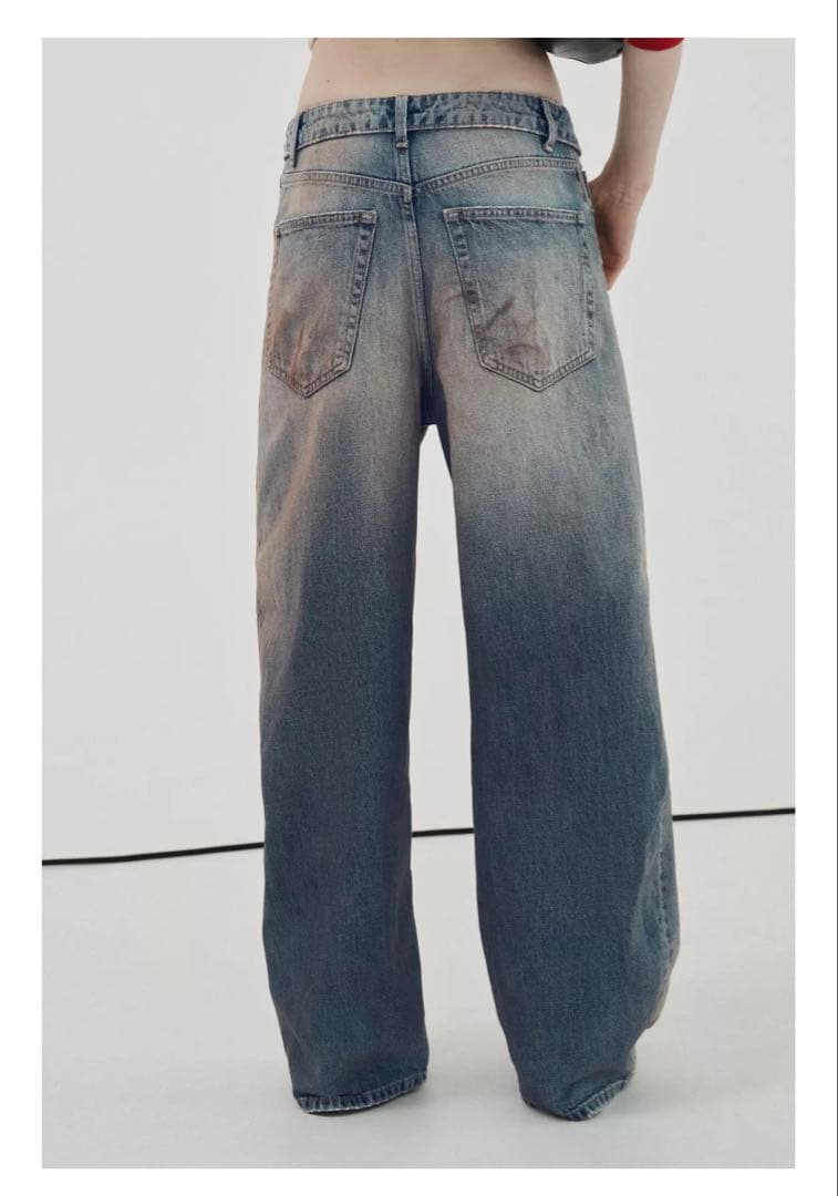 zara ミッドライズ折り返しデニム　32