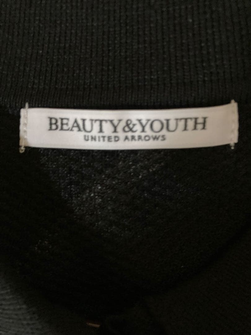 新品　BEAUTY＆YOUTH メッシュポロニット　黒