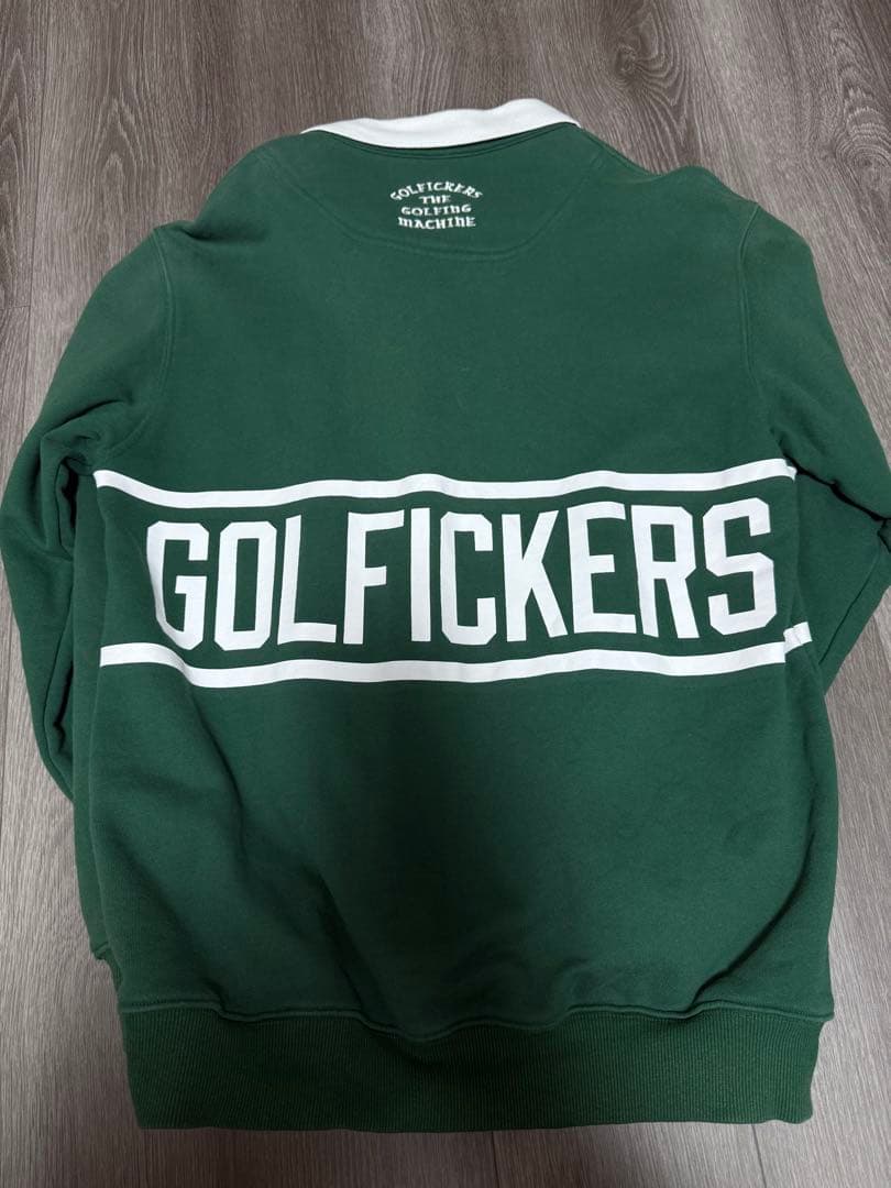 GOLFICKERSゴルフィッカーズ長袖スウェットポロシャツXLグリーン