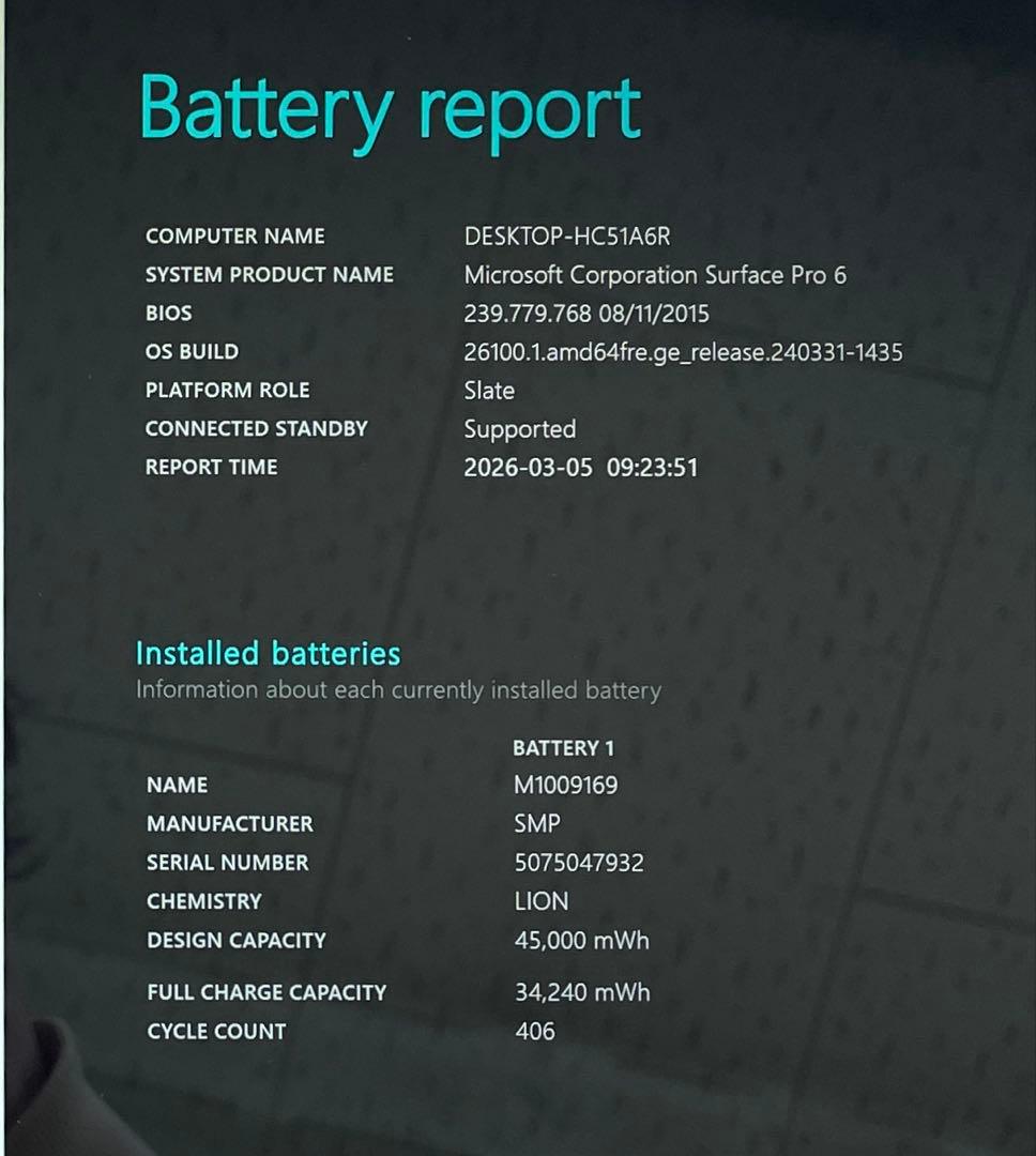 Surface Pro 6 1796 SSD128 メモリー8GB 美品　#2
