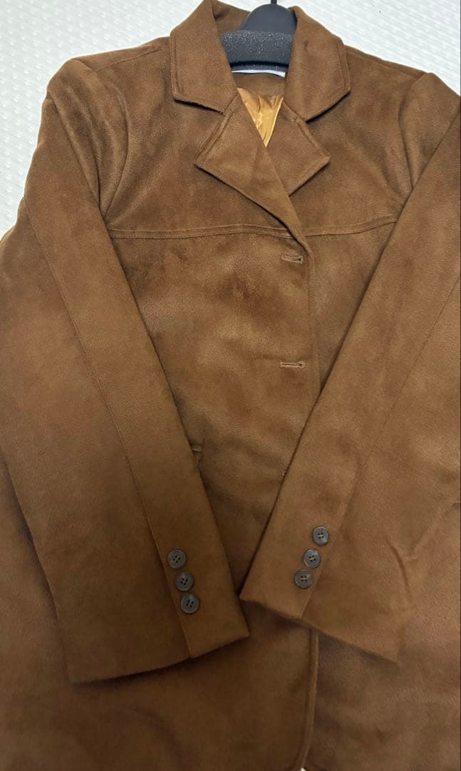 fake suede taylored jacket ブラウン　cizatto
