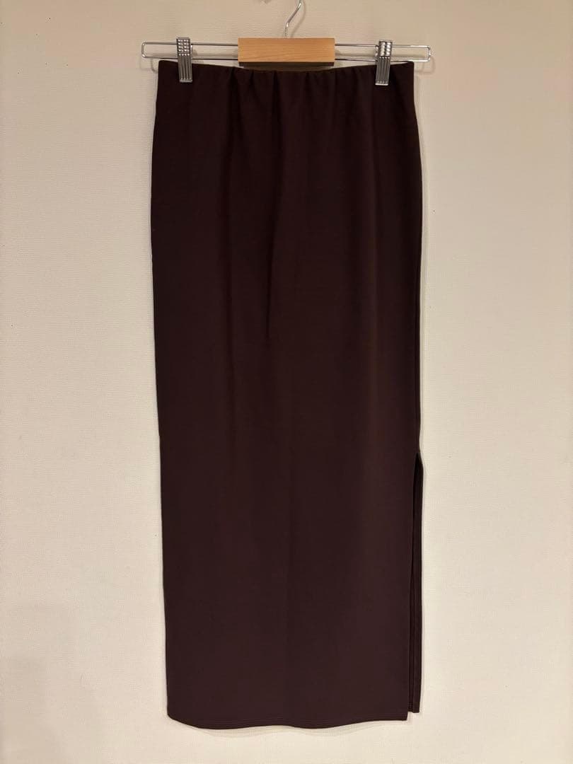 美品　ウィムガゼット　ストレッチジャージスカート　36　ブラウン