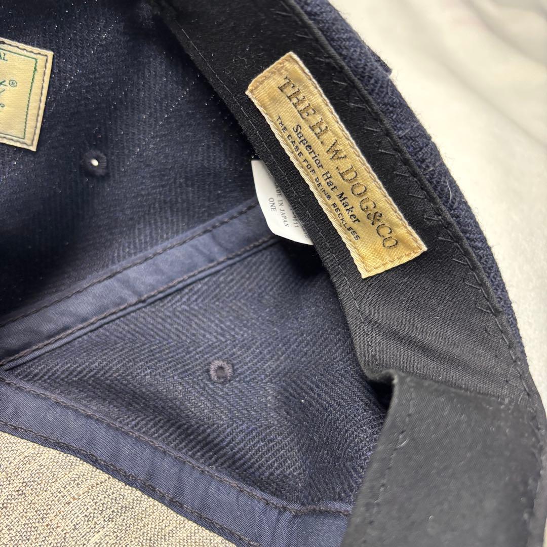 Schott × THE H.W.DOG&CO. レザー　ウール　キャップ　ロゴ