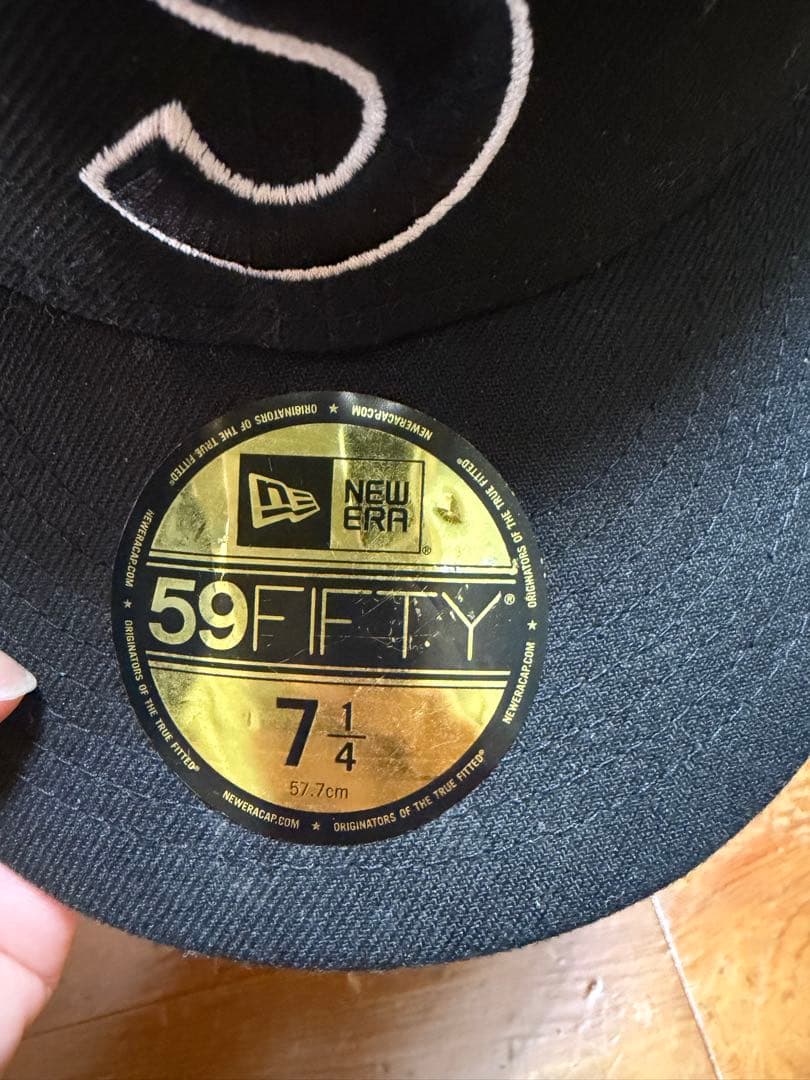 Supreme 59FIFTY ブラックキャップ 7 1/4