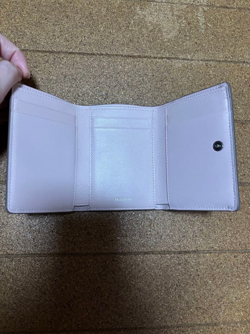 美品　BALENCIAGA 三つ折り財布　ピンク　セサミ　ミニ財布