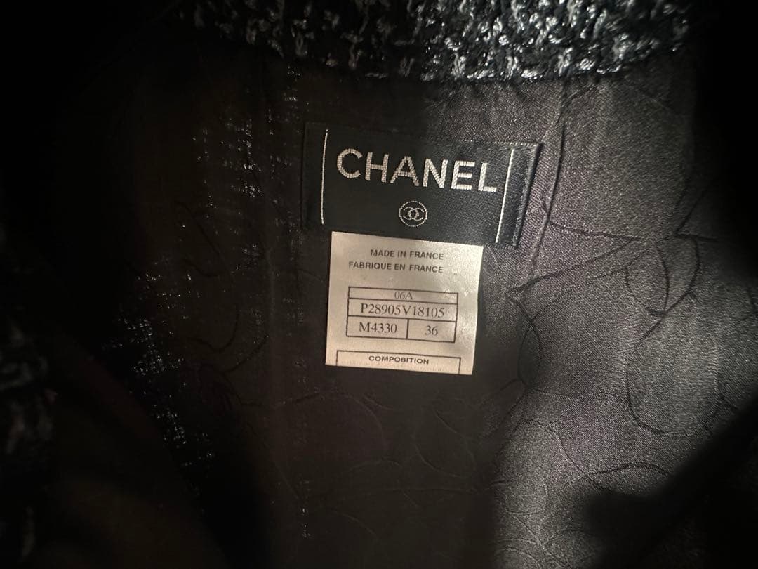 CHANEL カメリアボタンラメツイード　ワンピース　CHANELベルト付き