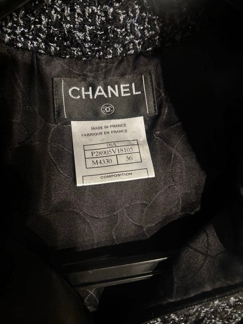CHANEL カメリアボタンラメツイード　ワンピース　CHANELベルト付き