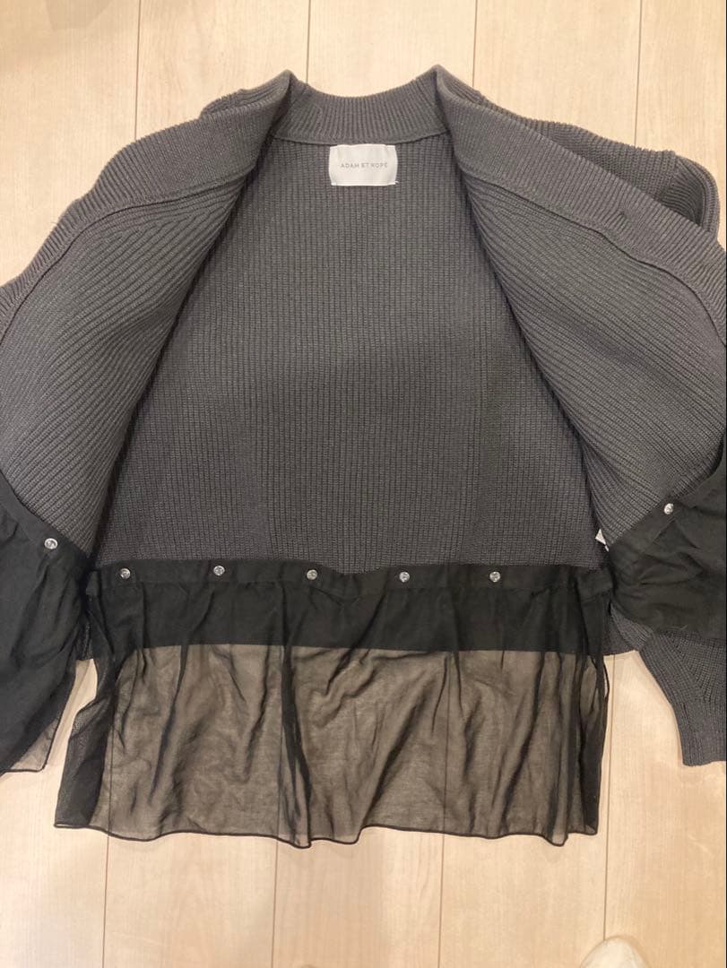 ADAM ET ROPE シアーペプラムカーディガン