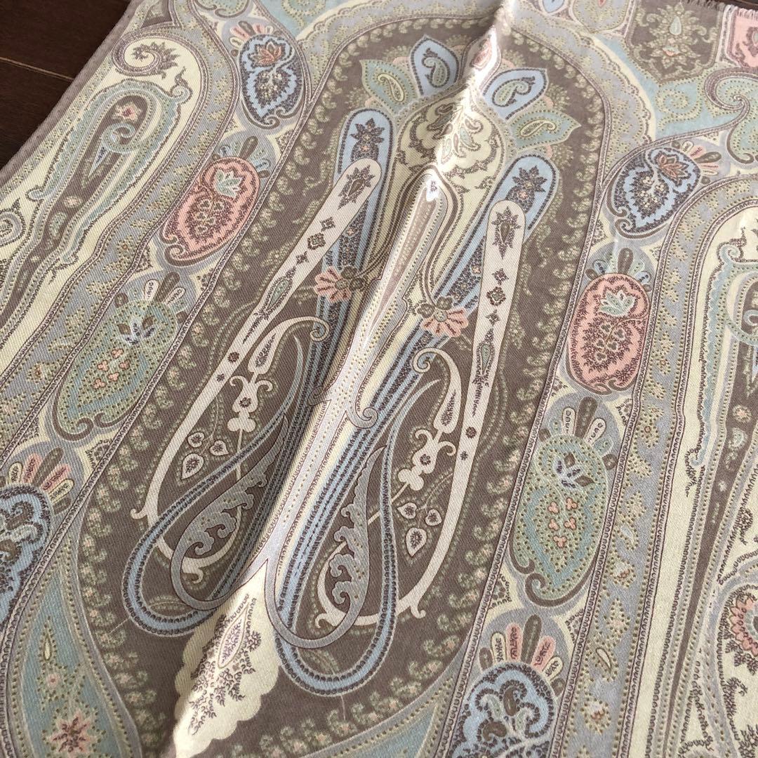 ETRO ストール　ペイズリー　ウール＆シルク　エトロ　毛　絹　SILK