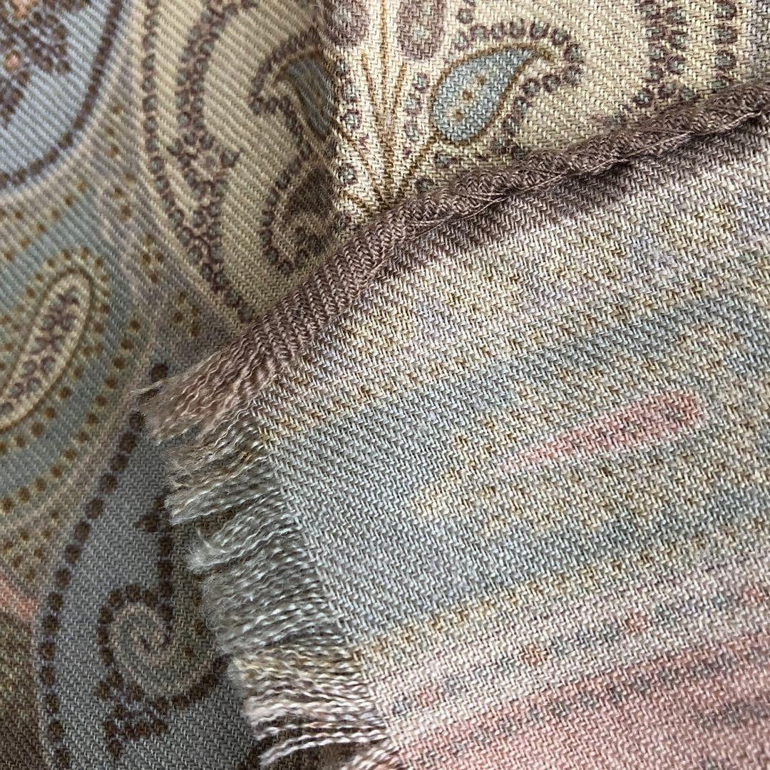 ETRO ストール　ペイズリー　ウール＆シルク　エトロ　毛　絹　SILK
