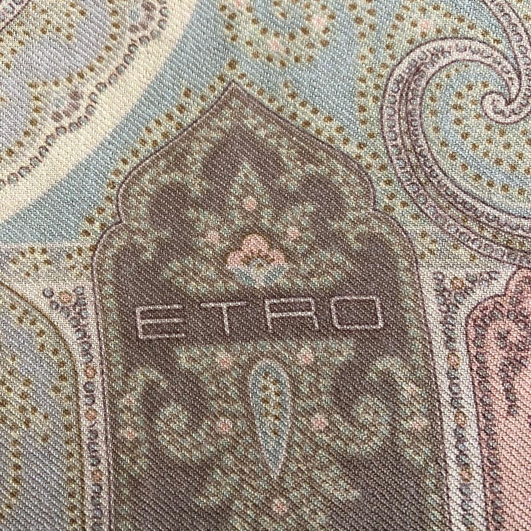 ETRO ストール　ペイズリー　ウール＆シルク　エトロ　毛　絹　SILK