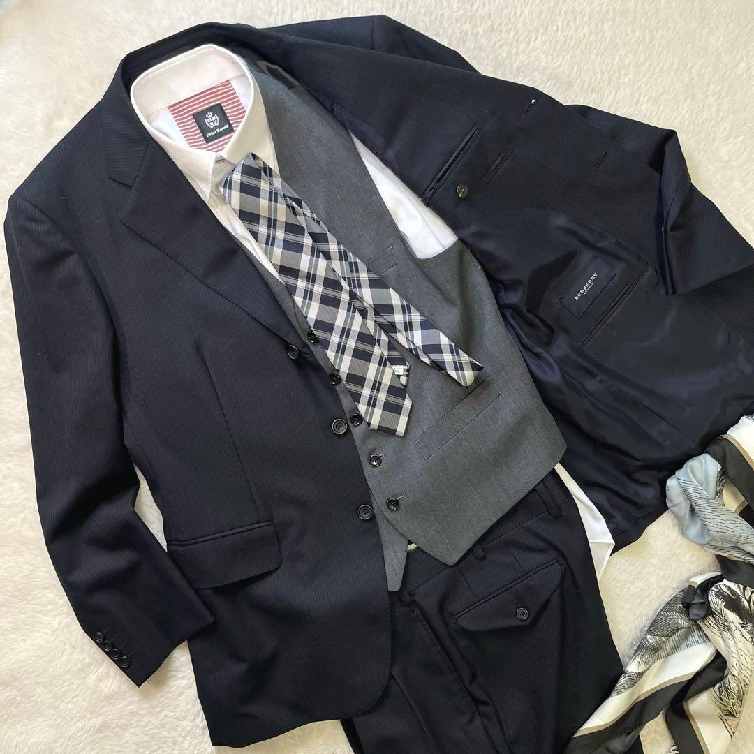 極美品　Burberry バーバリー　セットアップ　スーツ　上下　黒　XL相当