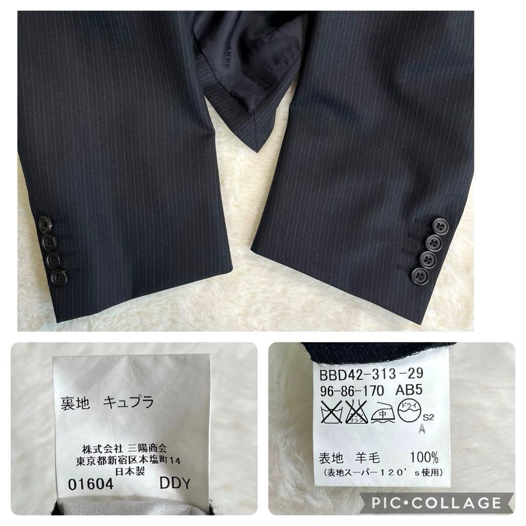 極美品　Burberry バーバリー　セットアップ　スーツ　上下　黒　XL相当