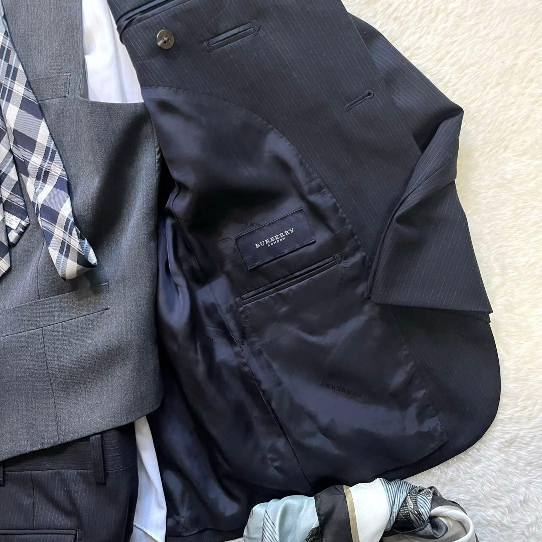 極美品　Burberry バーバリー　セットアップ　スーツ　上下　黒　XL相当