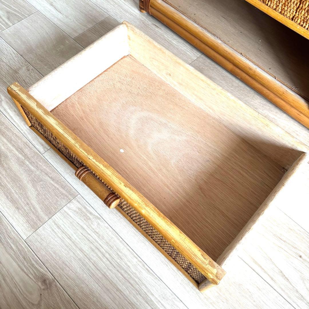 ラタンチェスト たんす 籐 ベンチ ビンテージ家具