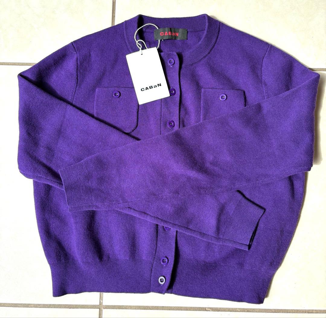 CABAN コットンカシミヤ　クルーネック　カーディガン　XS