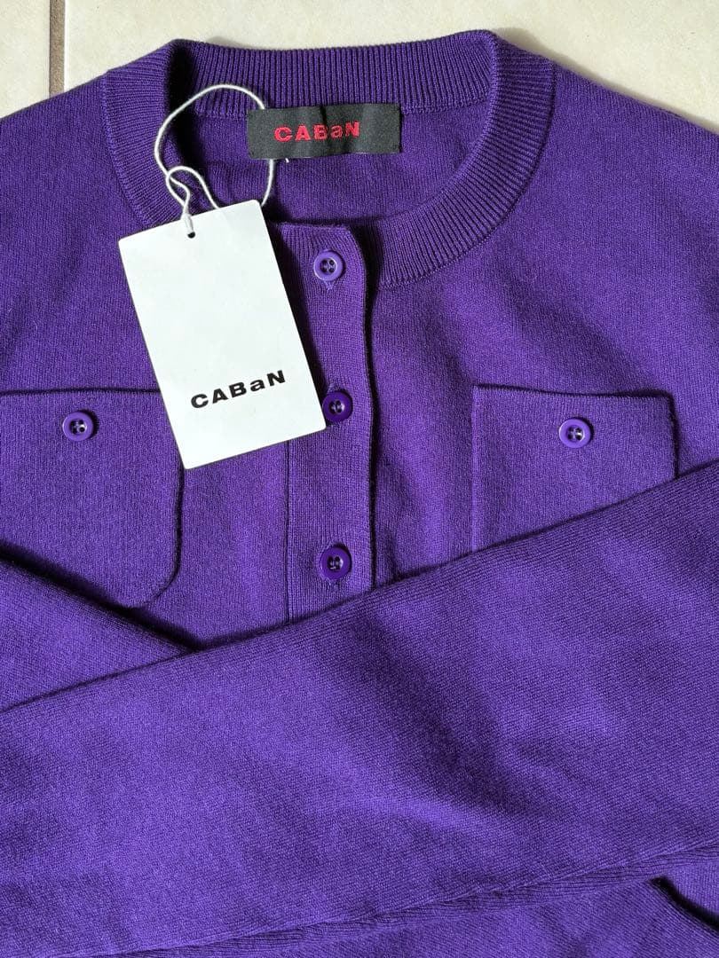 CABAN コットンカシミヤ　クルーネック　カーディガン　XS
