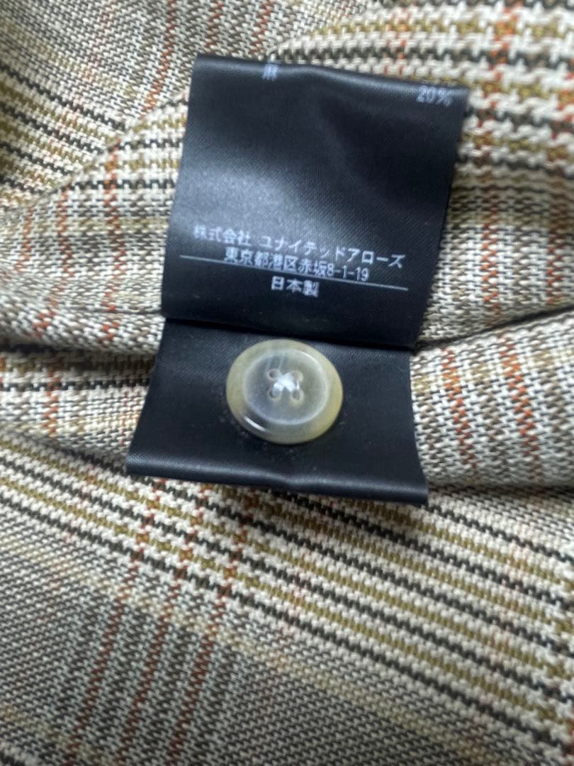 【新品タグ付】UNITED ARROWS 麻混 チェックブルゾン LL 春夏