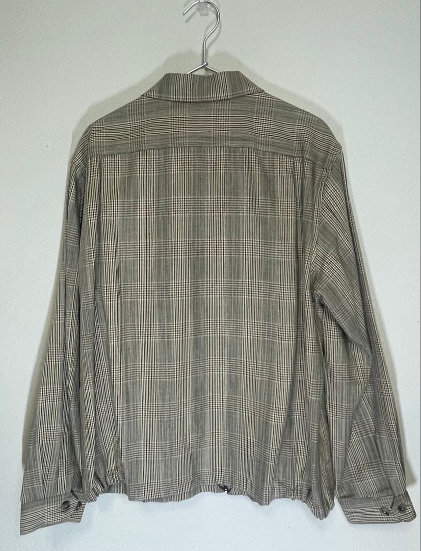 【新品タグ付】UNITED ARROWS 麻混 チェックブルゾン LL 春夏