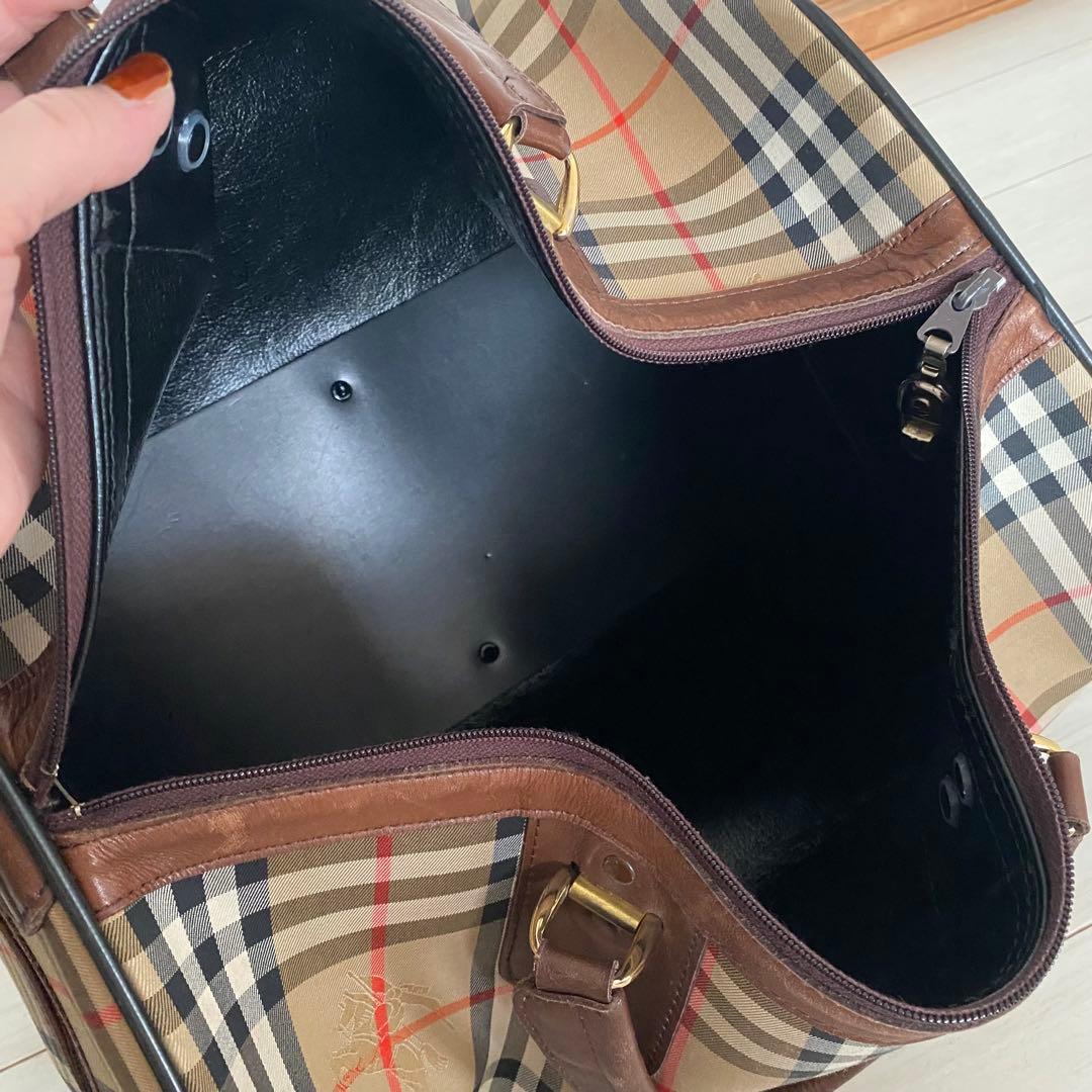 状態◯ Burberry ボストンバッグ　ノバチェック　キャンパス地　大容量
