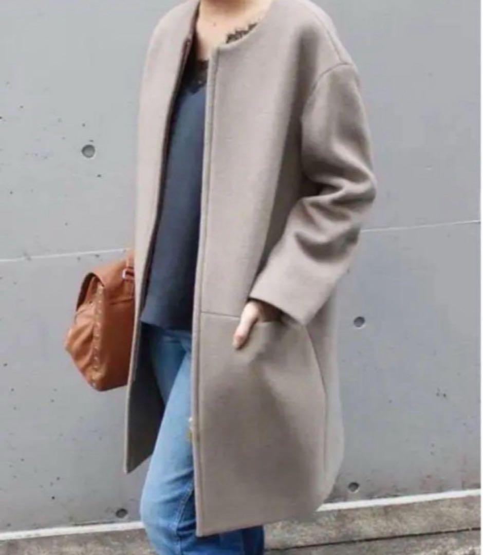 ☆極美品☆ NOBLE　定価52,800円 W/NyZipコート　ベージュ　36