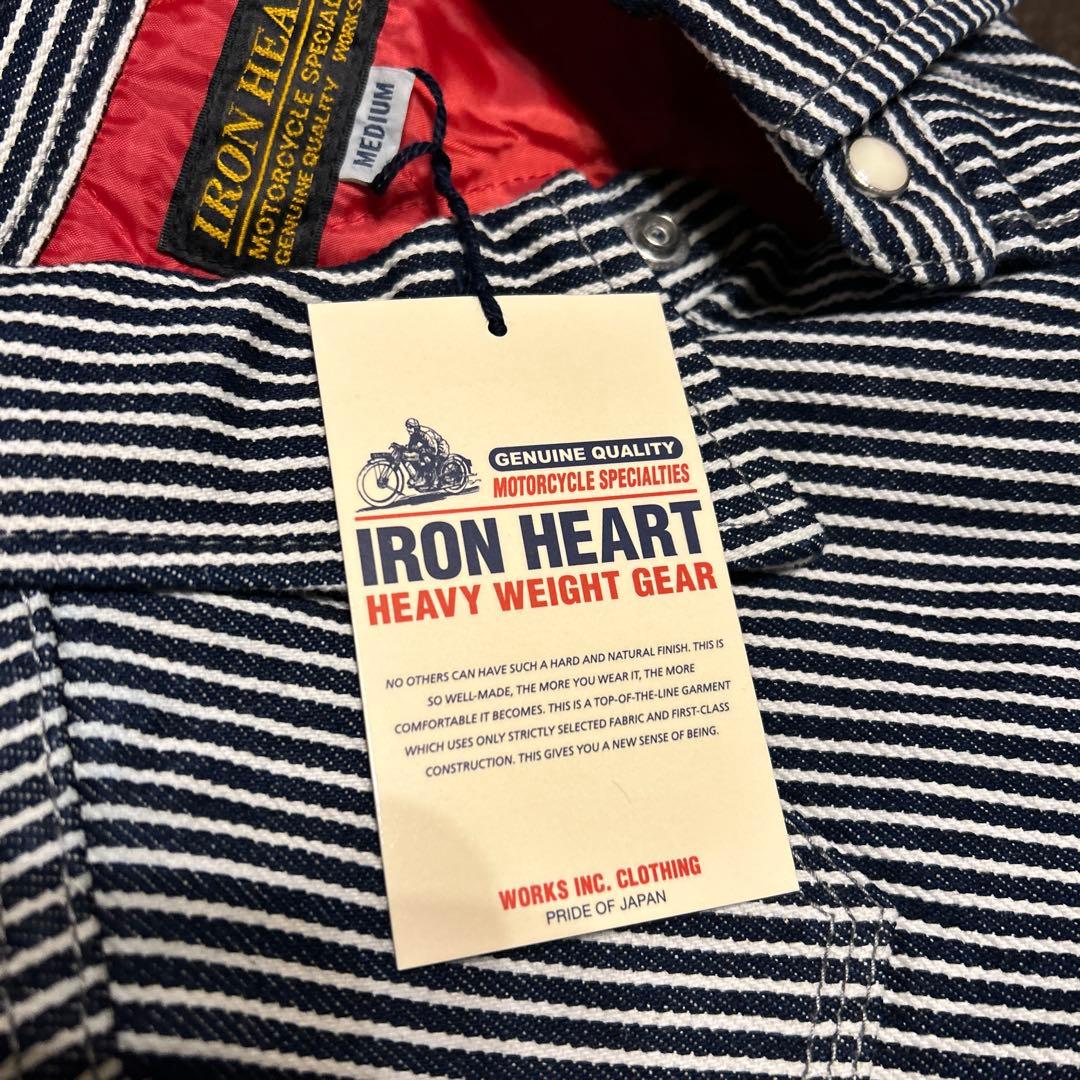 IRON HEART ストライプシャツ 裏キルティングジャケット