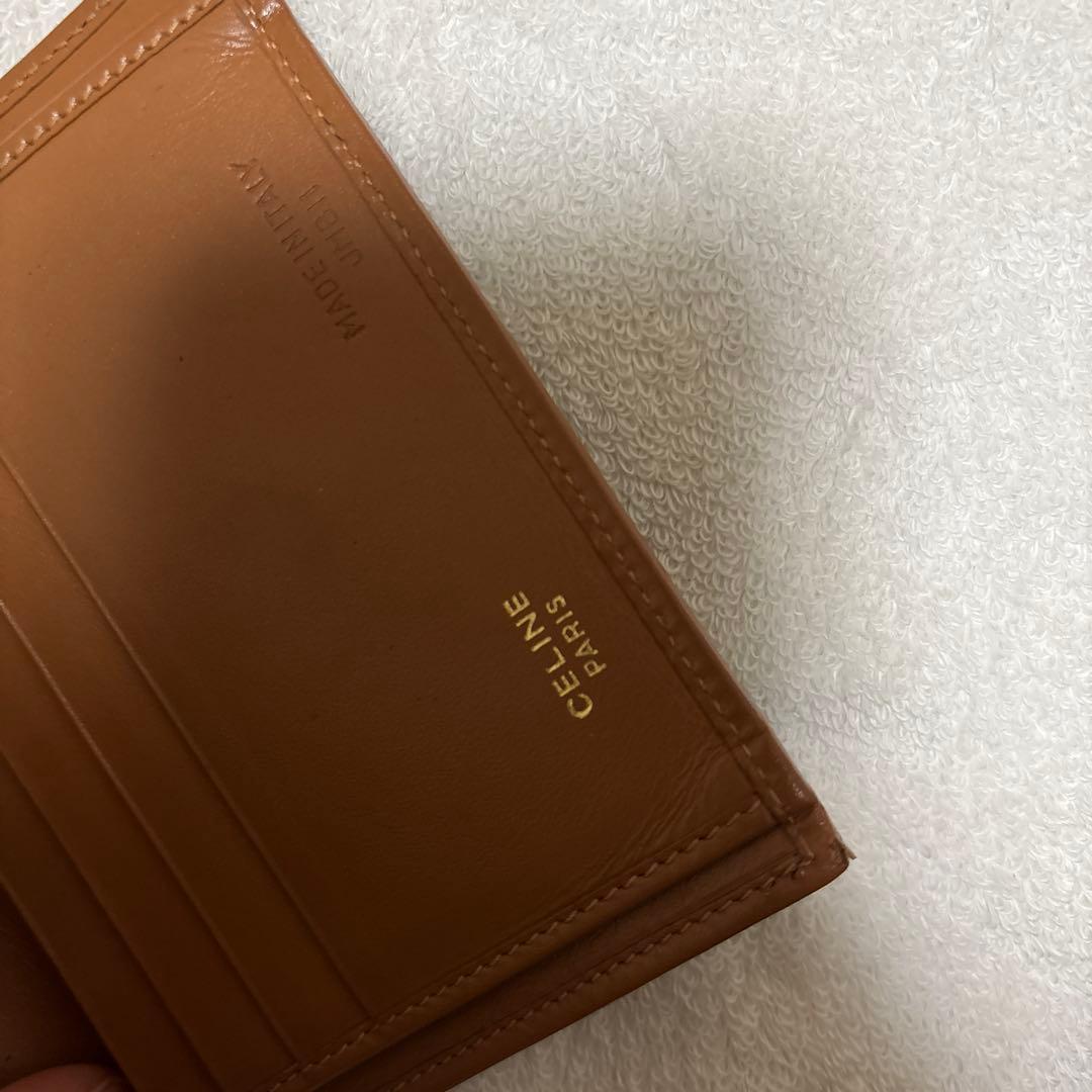 CELINE 二つ折り財布 ブラウンレザー