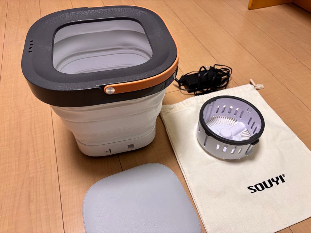 SOUYI コンパクト折りたたみ洗濯機(脱水機能付き)