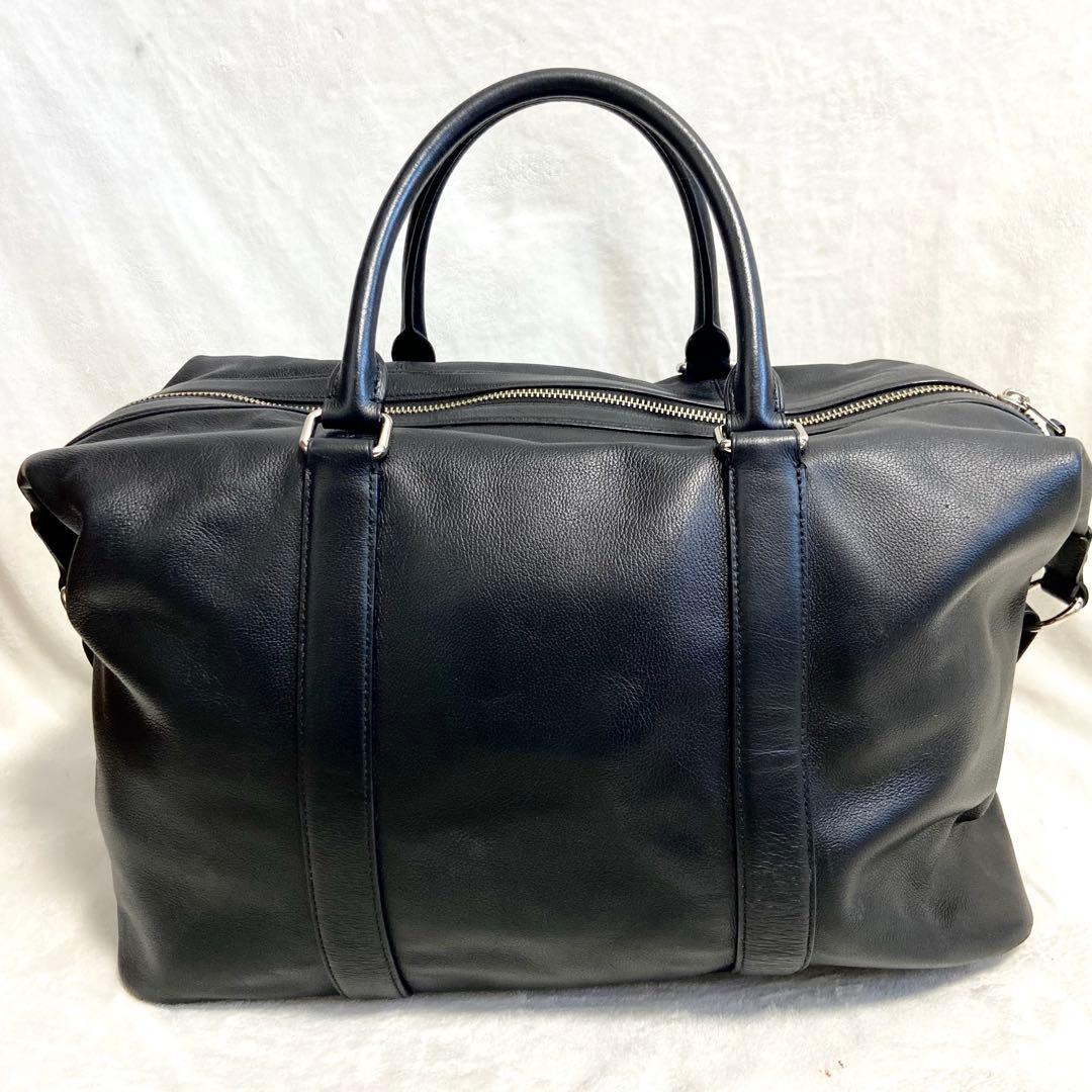 美品✨ コーチ ボストンバッグ 黒 オールレザー 大容量 シボ革 F54765