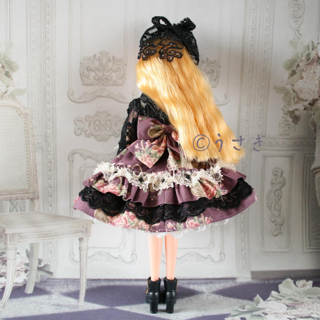 F*i様 22㎝ドール ドレス パニエ カクテルハット イヤリング ５点セット【