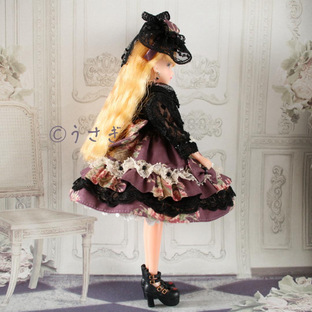 F*i様 22㎝ドール ドレス パニエ カクテルハット イヤリング ５点セット【