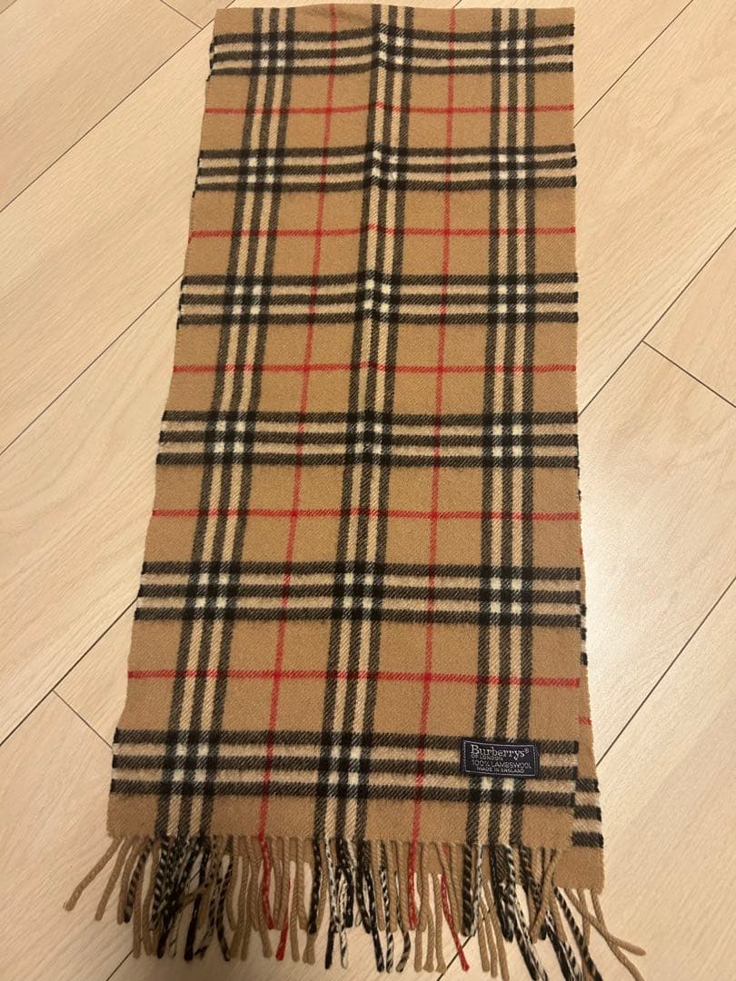 【値引中！】Burberry's チェック柄マフラー 100%ラムウール
