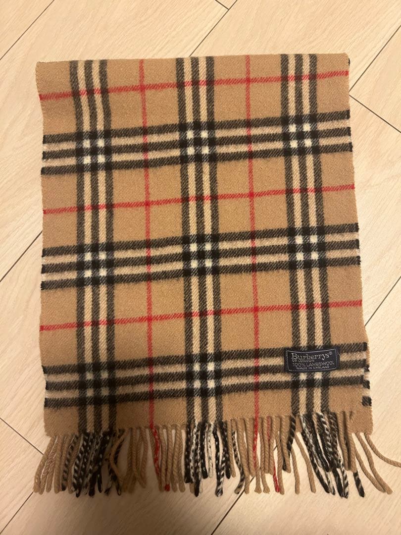 【値引中！】Burberry's チェック柄マフラー 100%ラムウール