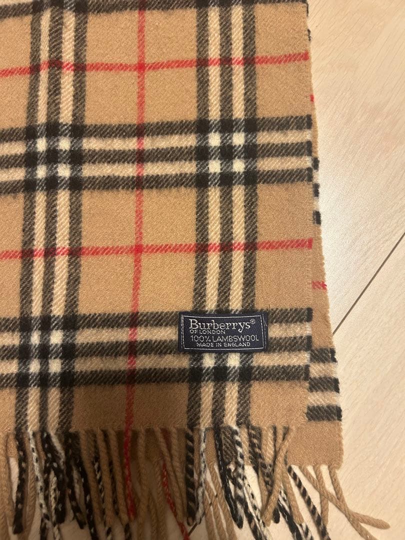 【値引中！】Burberry's チェック柄マフラー 100%ラムウール