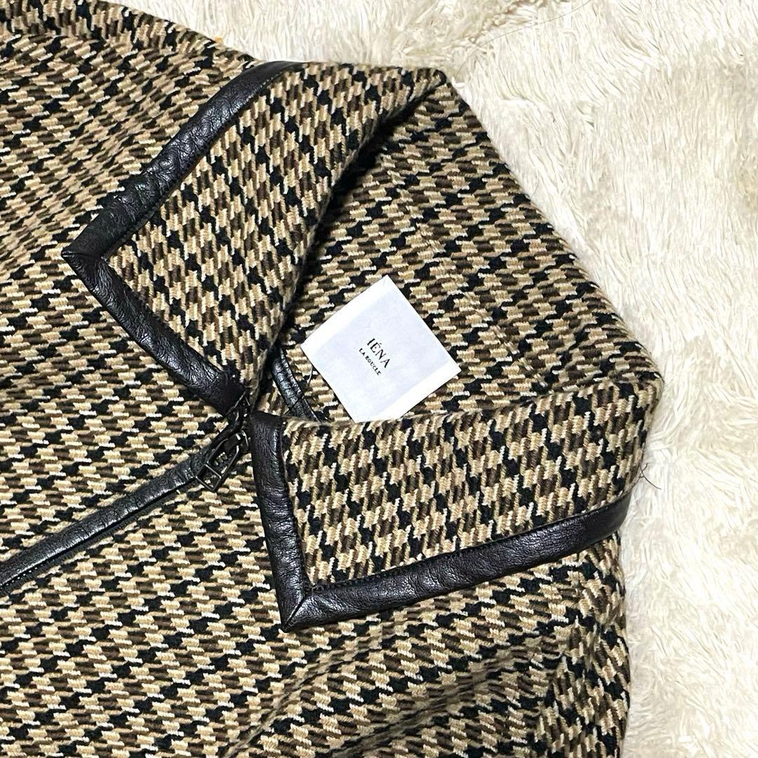IENA LA BOUCLE 定価 5.8万 チェック コート ポンチョ マント