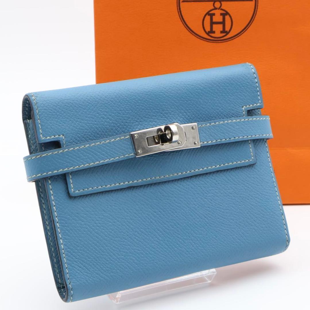 鑑定書付【極美品】HERMES ケリーコンパクトウォレット　三つ折財布　エプソン