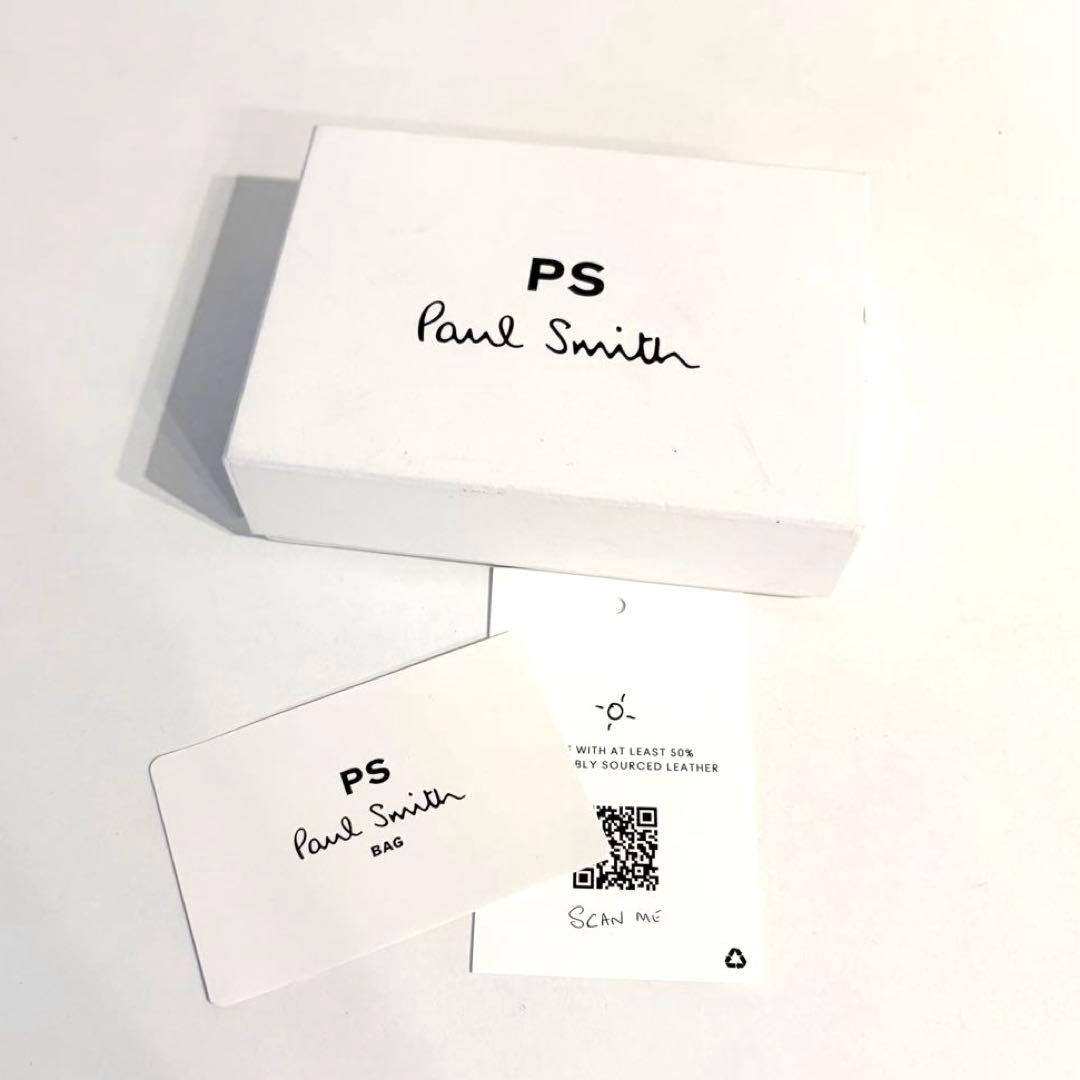 【極美品 】Paul Smith PS 三つ折り財布 グレー レザー　箱付き