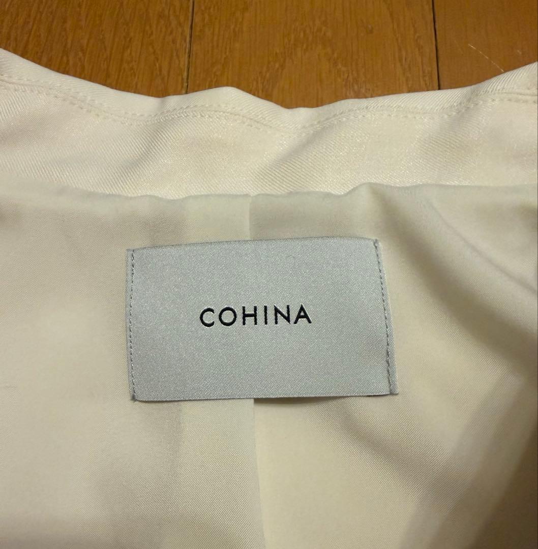 【美品】COHINA ベーシックとろみトレンチコート　regular　アイボリー