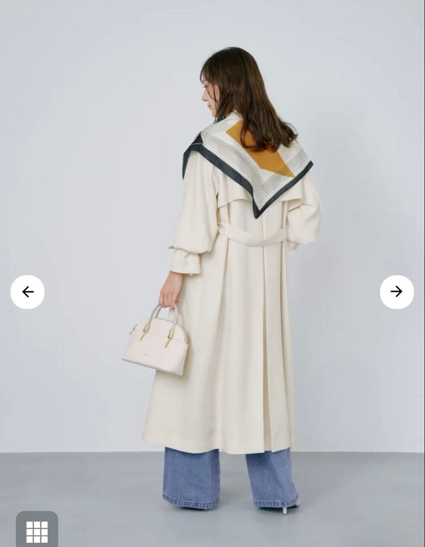 【美品】COHINA ベーシックとろみトレンチコート　regular　アイボリー