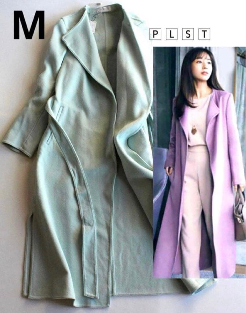 happiness様✨PLSTプラステ リバーコートベルテッド2WAY ロング黒