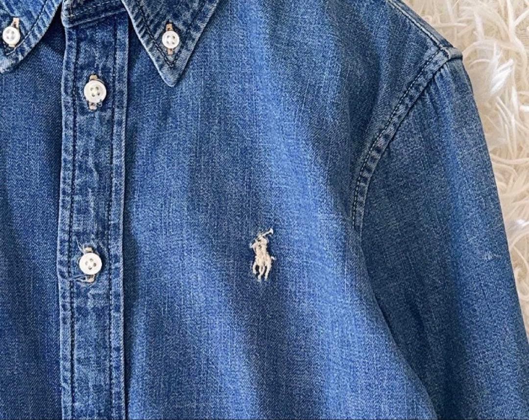 ポロラルフローレンデニムシャツ ワンピース ポニー刺繍
