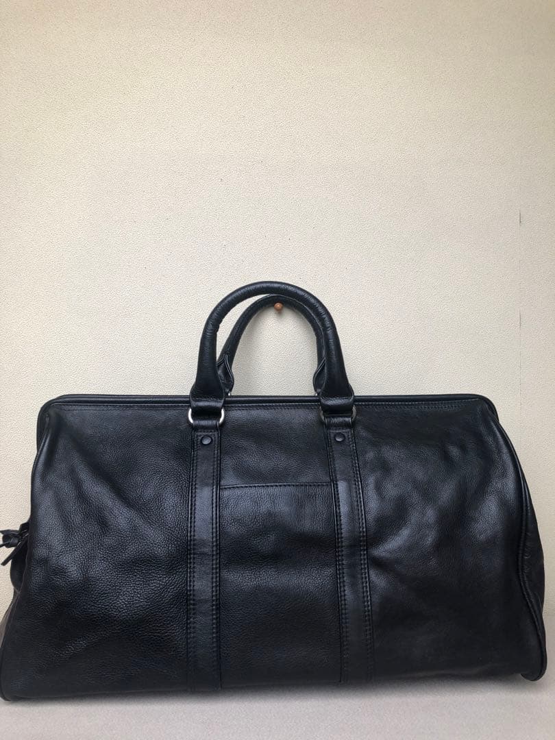 ☆横浜元町・kitamura☆高級感、レトロ感ある黒レザーボストンバッグ