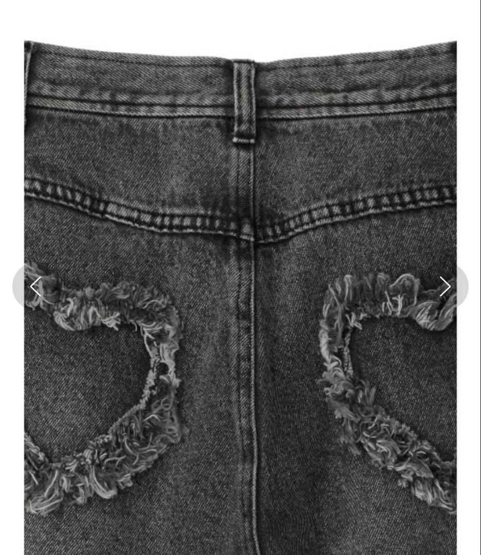 パンツ AMERI HEART PATCH DAMAGE DENIM PANTS