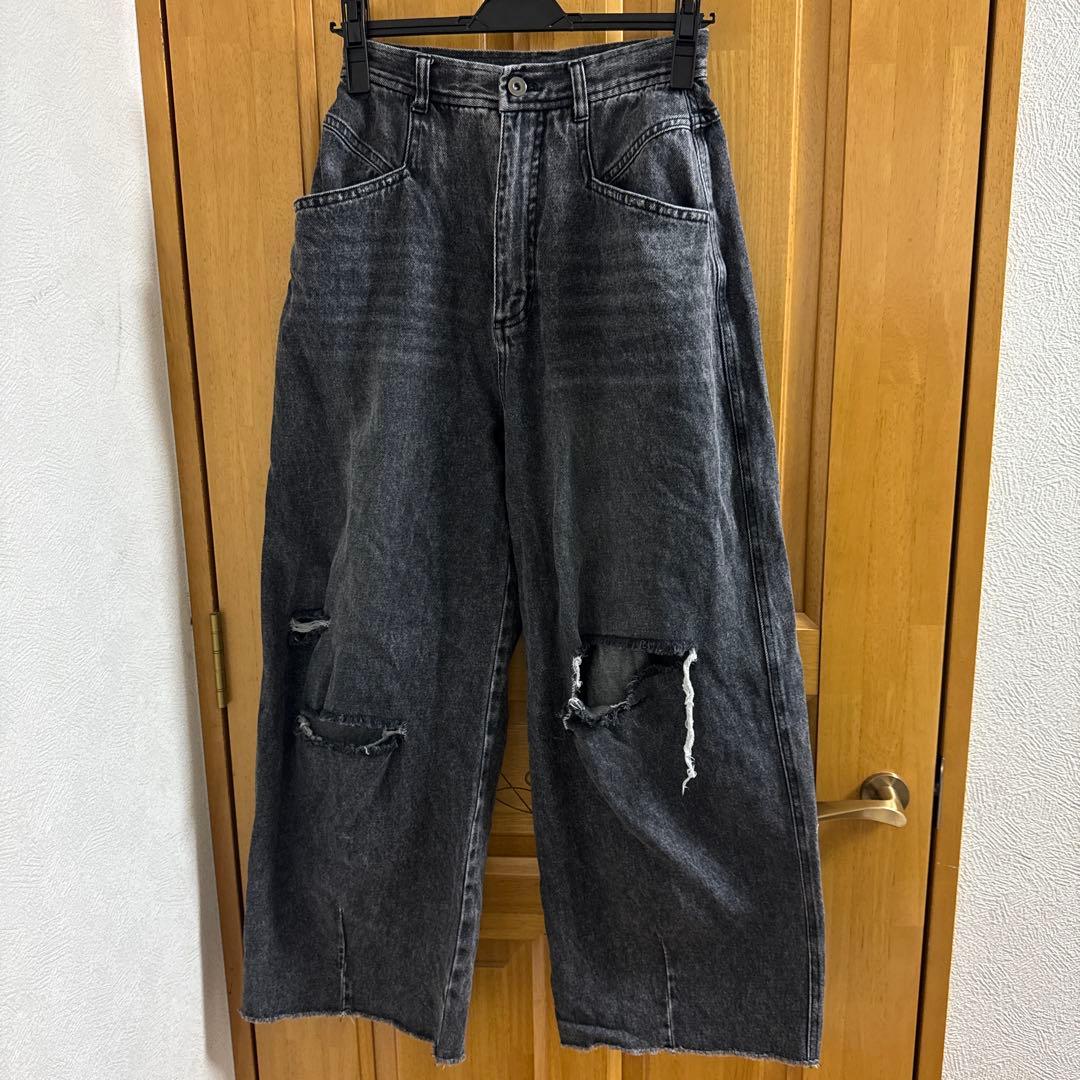 パンツ AMERI HEART PATCH DAMAGE DENIM PANTS