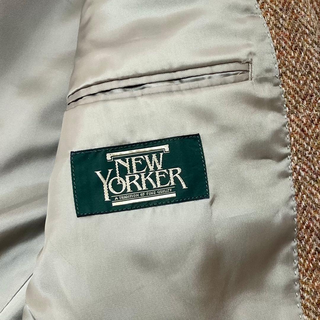 NEWYORKER ウール100% ツイード ヘリンボーン テーラードジャケット