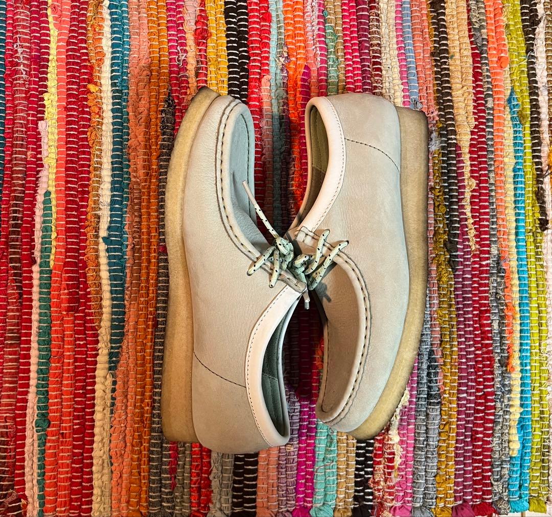 【美品】【CLARKS クラークス】【箱•紐付き】ワラビー　パステル緑